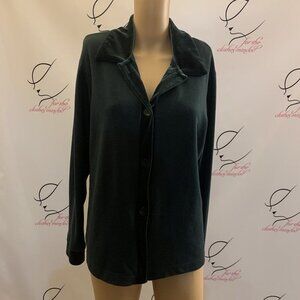 Coldwater Creek. Size Large. Button Up Cardigan. Canada. Knit/Velvet. B100
